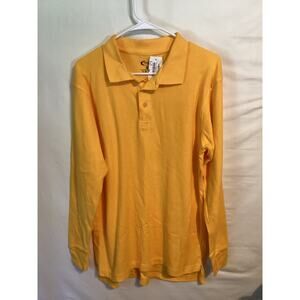 2571 NWOT Premium Wear Mens Long Sleeve Polo Yellow/Golden Rod Size Medium